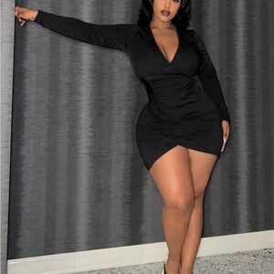 Elegant Black Long Sleeve Dress